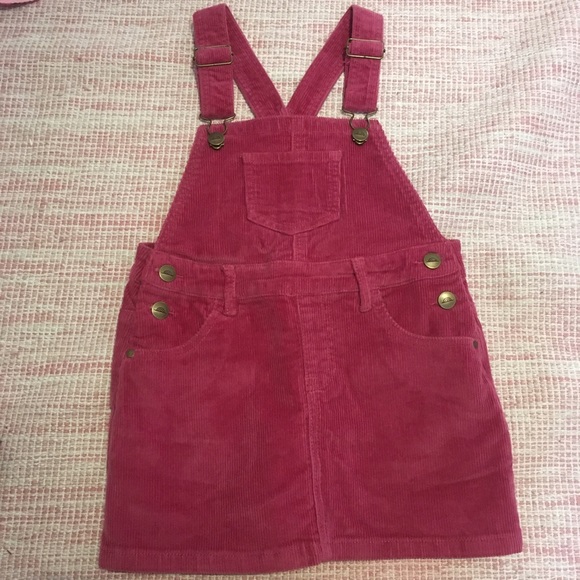 NWOT girls Jamie Kay Raspberry pink corduroy jumper overall dress - Picture 1 of 3
